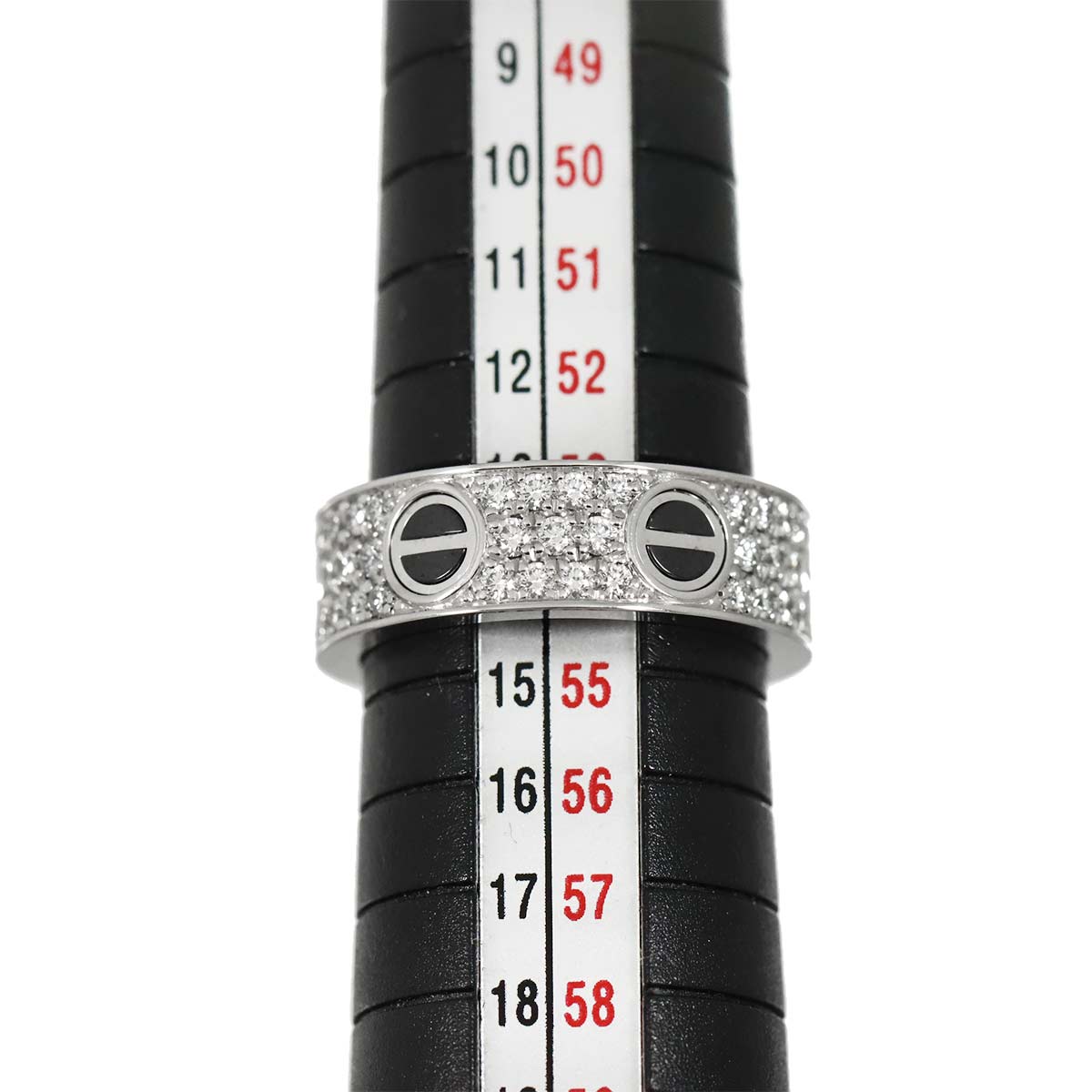 Love Ring Pave Diamond Ceramic 18K WG 750 size54 6.5-6.75(US)
