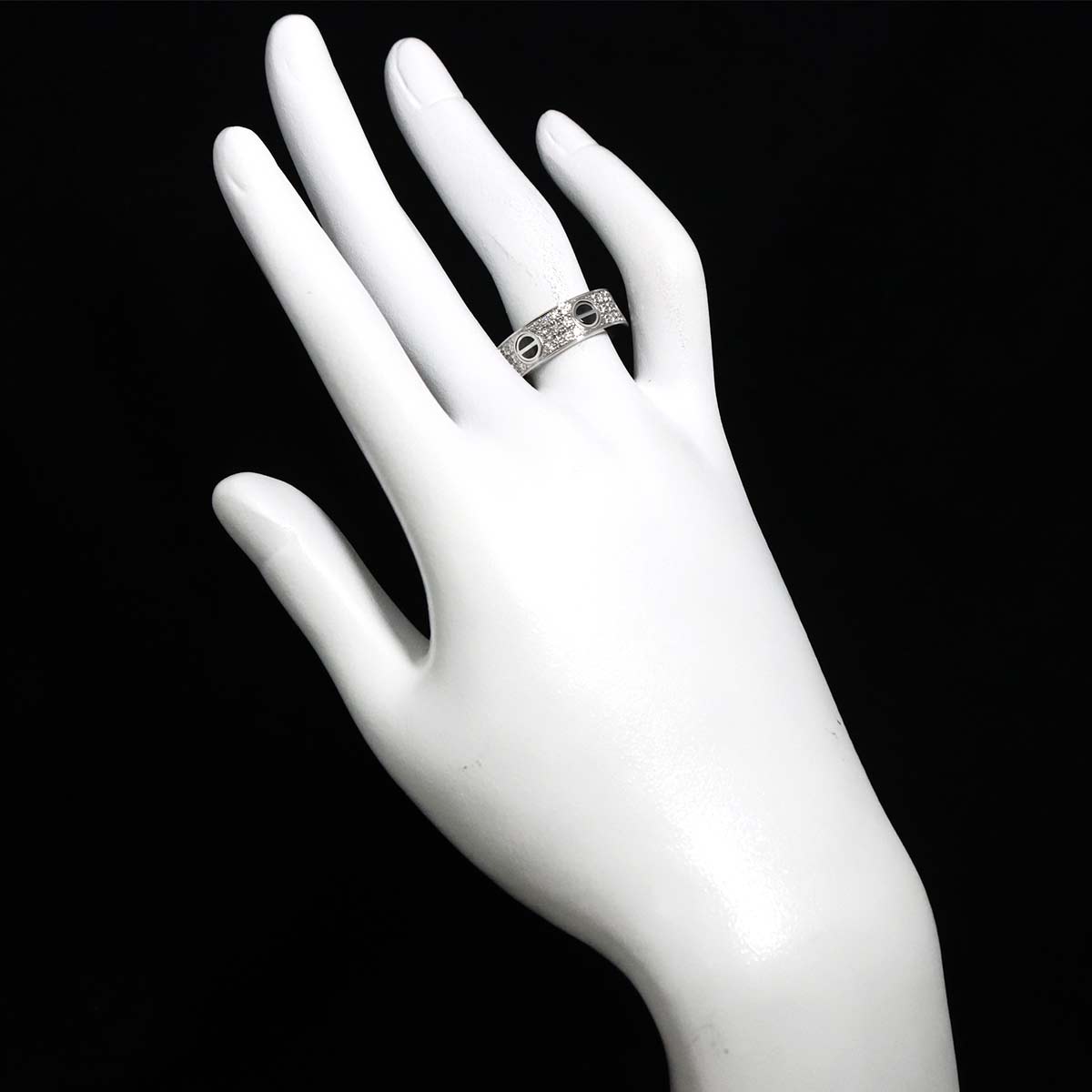 Love Ring Pave Diamond Ceramic 18K WG 750 size54 6.5-6.75(US)