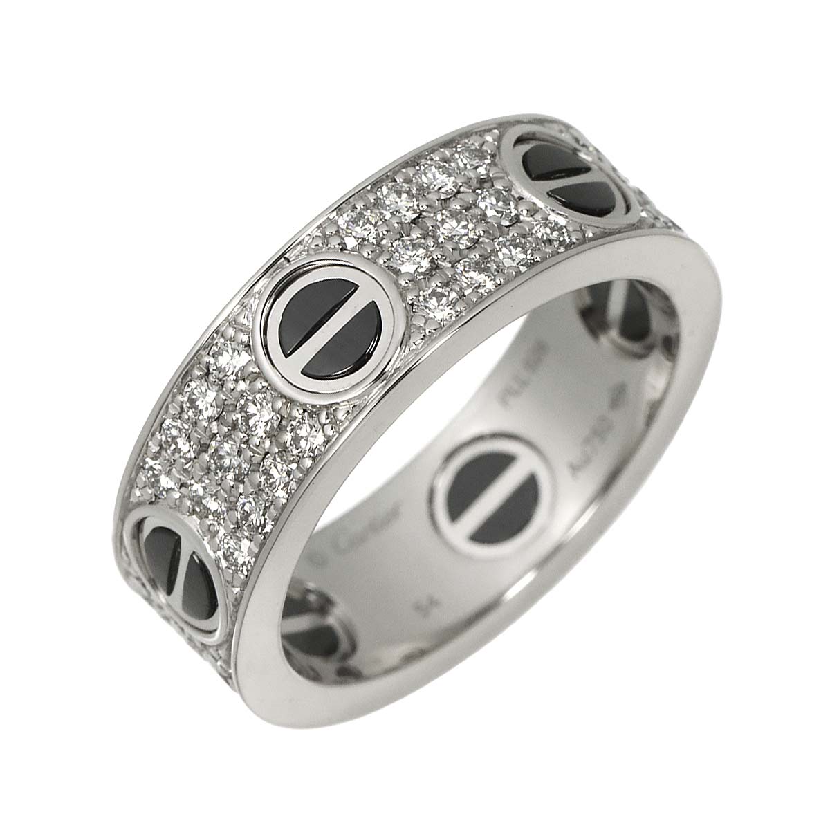 Love Ring Pave Diamond Ceramic 18K WG 750 size54 6.5-6.75(US)