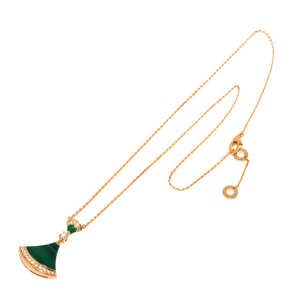 DIVAS DREAM Malachite Diamond Necklace 18K PG 750