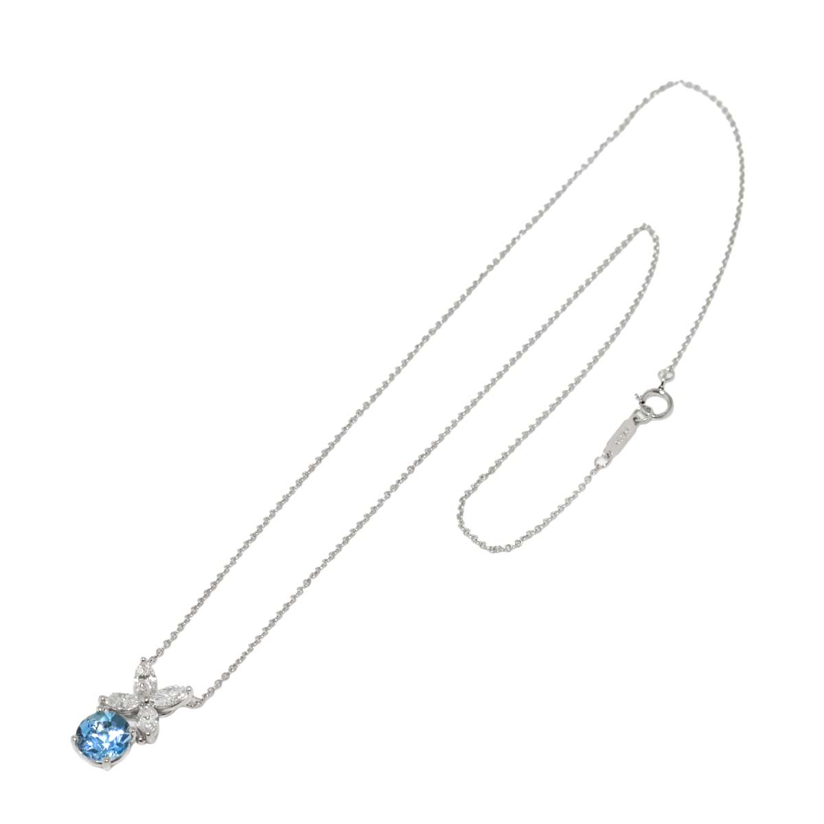 Victoria Aquamarine Diamond Necklace Platinum