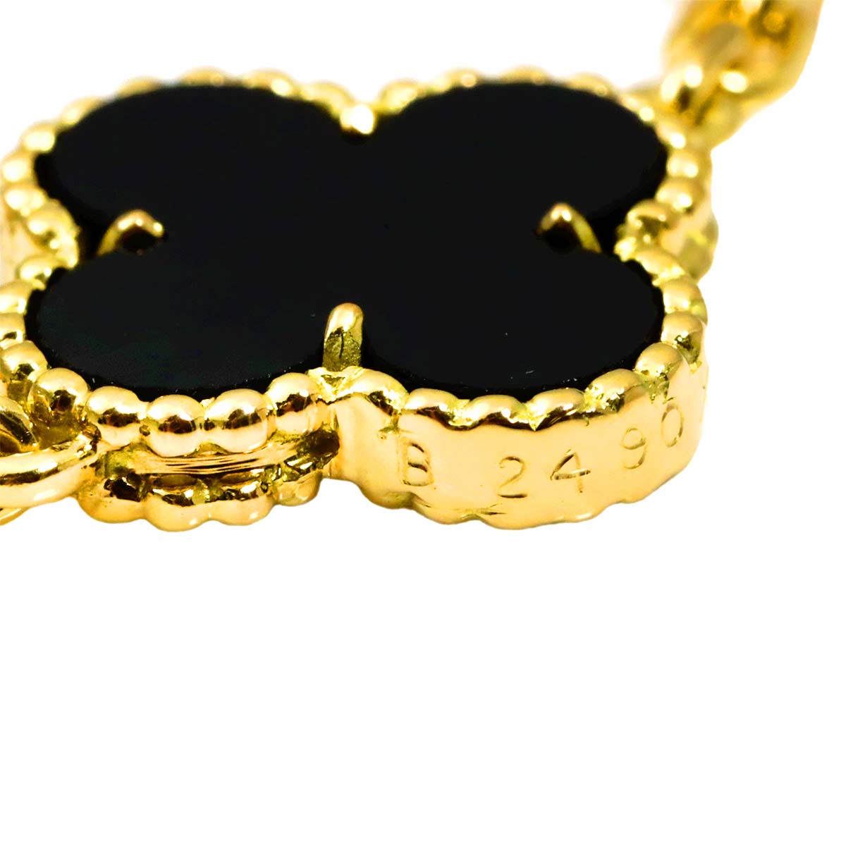 Vintage Alhambra Onyx 5P Bracelet 18K YG 750