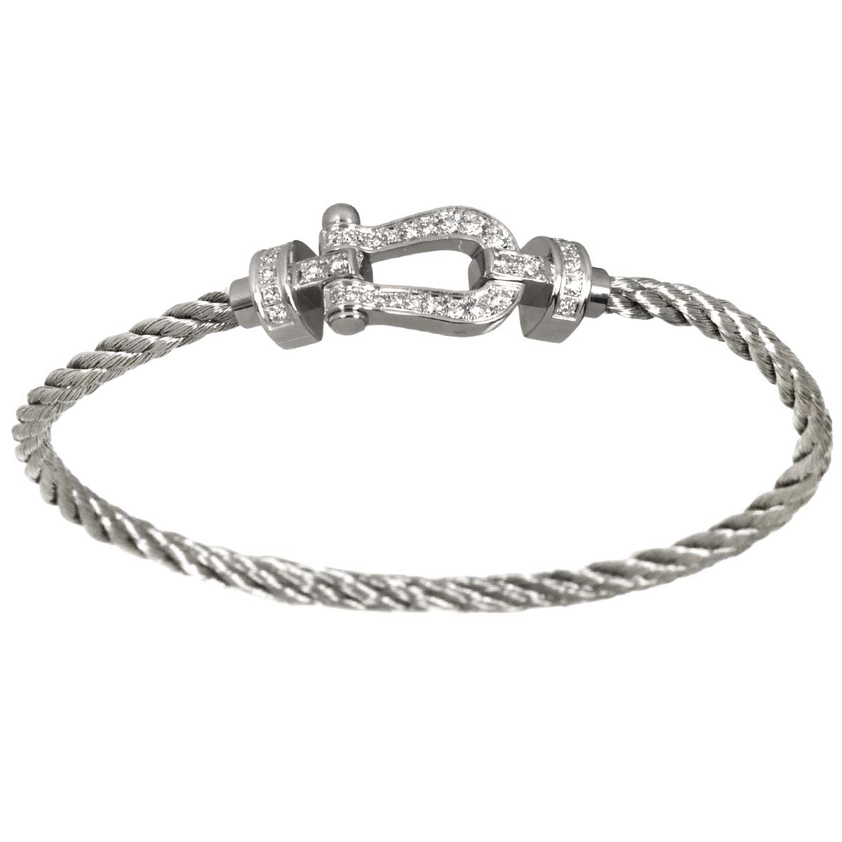 Force 10 Full Diamond Bracelet MM 18K WG 750 Steel size14