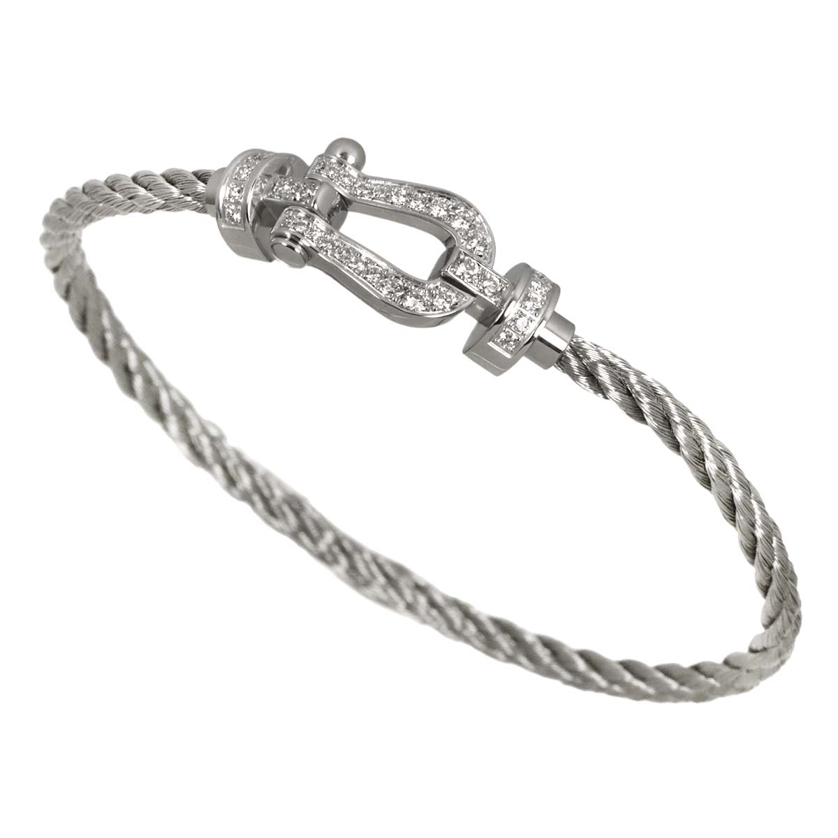 Force 10 Full Diamond Bracelet MM 18K WG 750 Steel size14