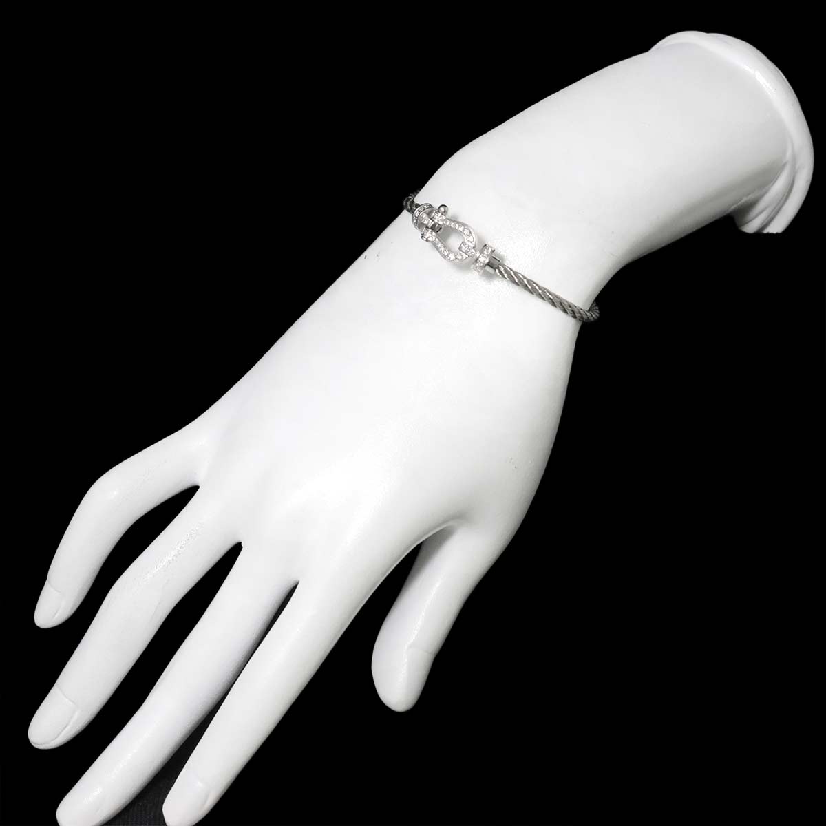Force 10 Full Diamond Bracelet MM 18K WG 750 Steel size14