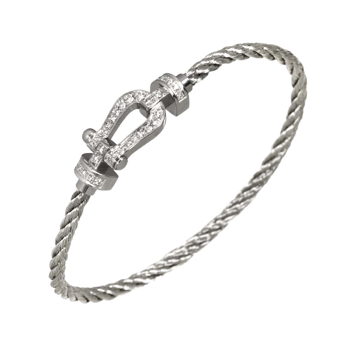 Force 10 Full Diamond Bracelet MM 18K WG 750 Steel size14