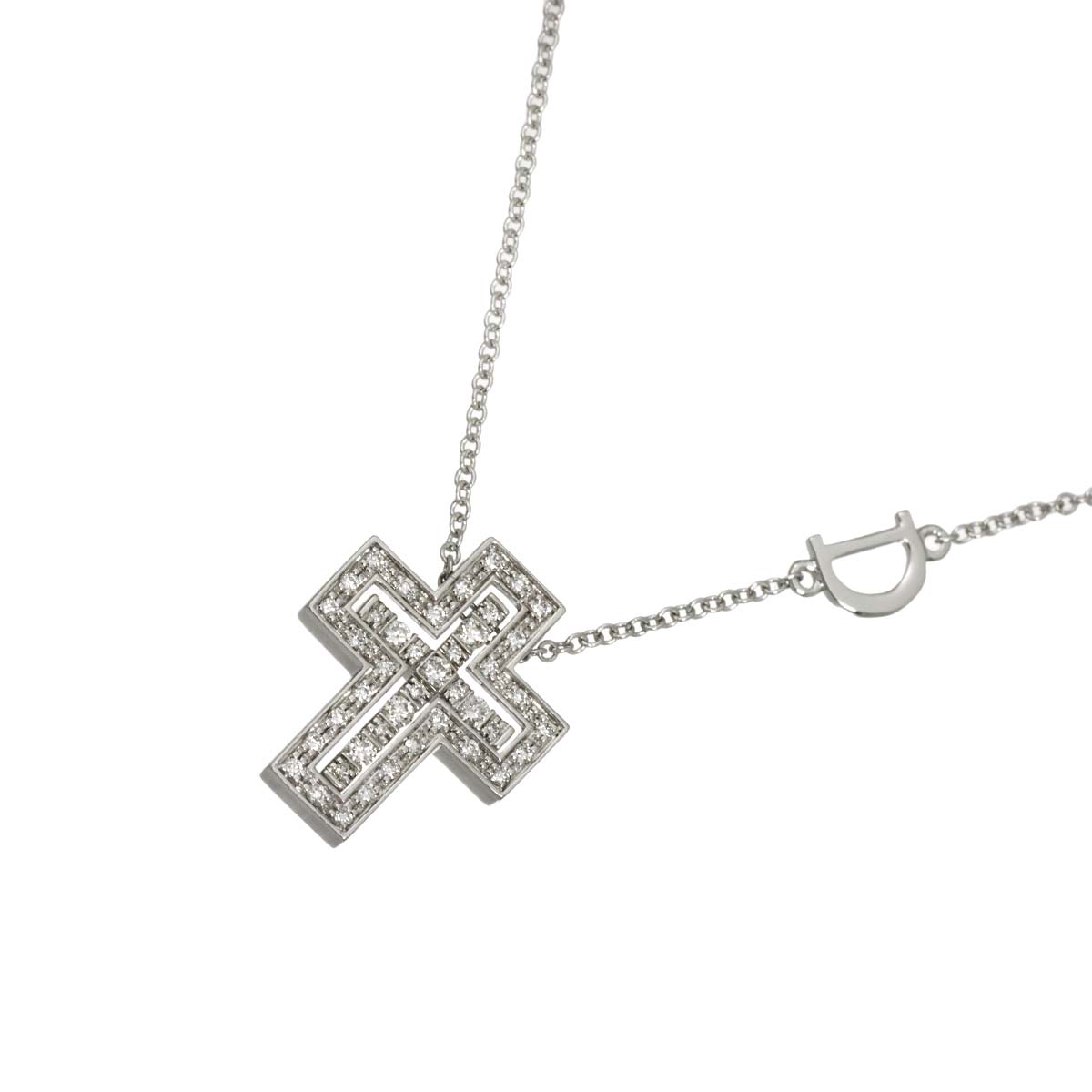 Belle Epoque XXS Diamond Cross Necklace 18K WG 750