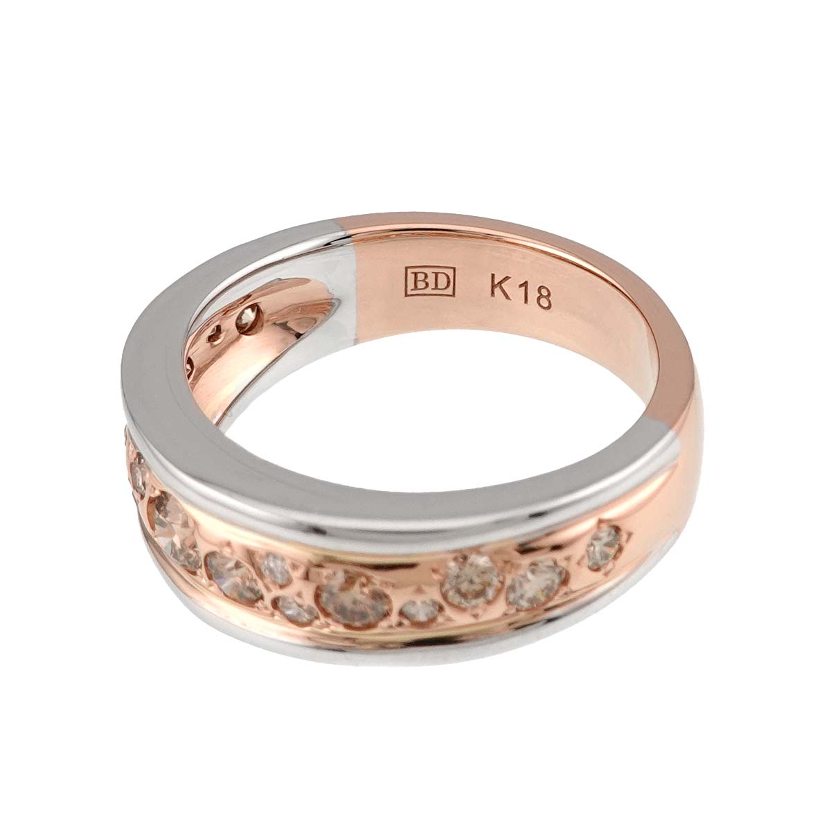 Diamond 0.50ct Ring 18K PG WG 750 size4.75-5(US)
