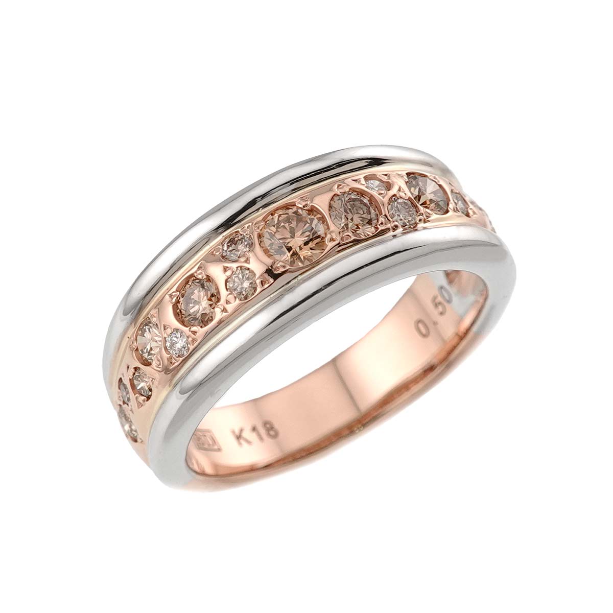 Diamond 0.50ct Ring 18K PG WG 750 size4.75-5(US)