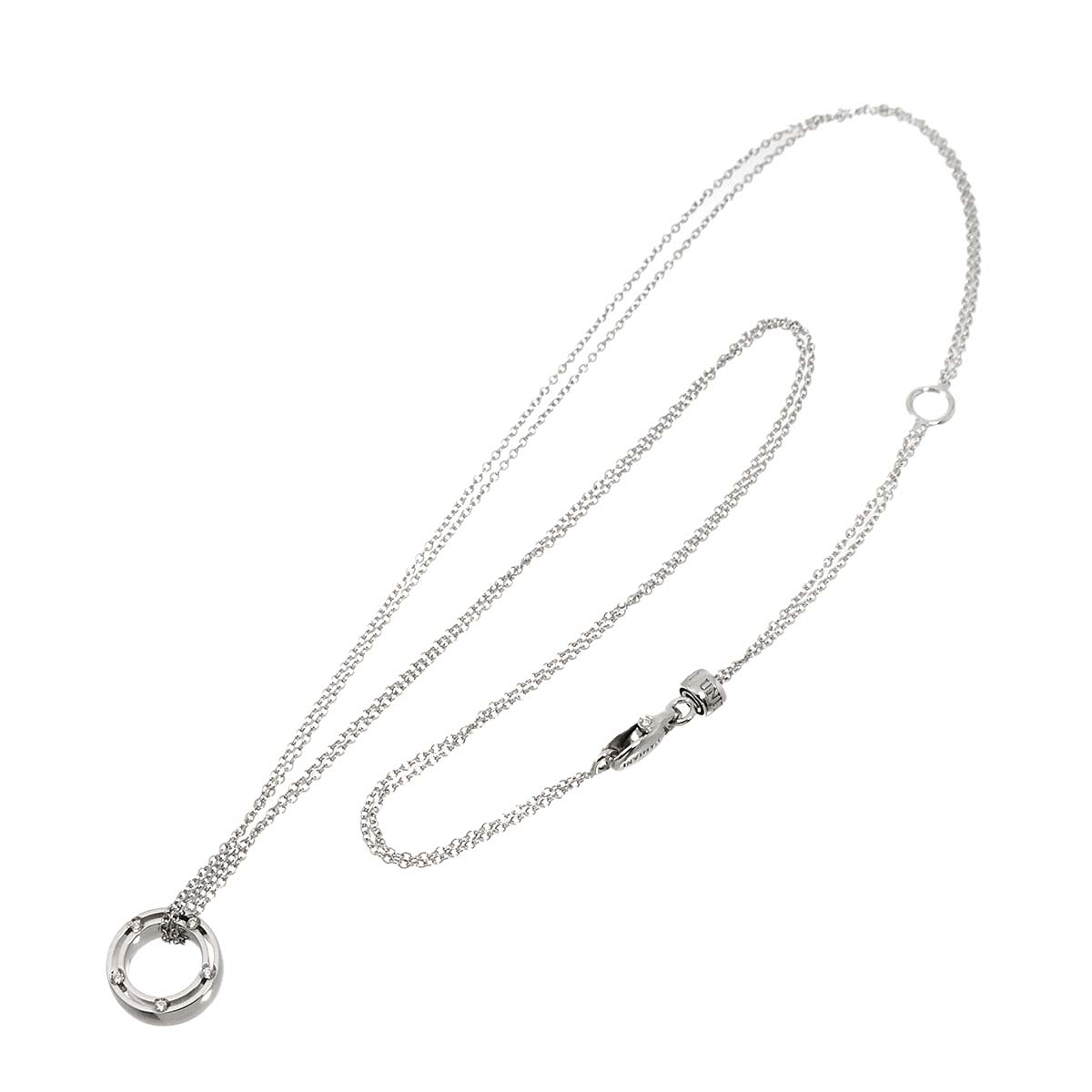 D-SIDE Diamond Necklace 18K White Gold 750