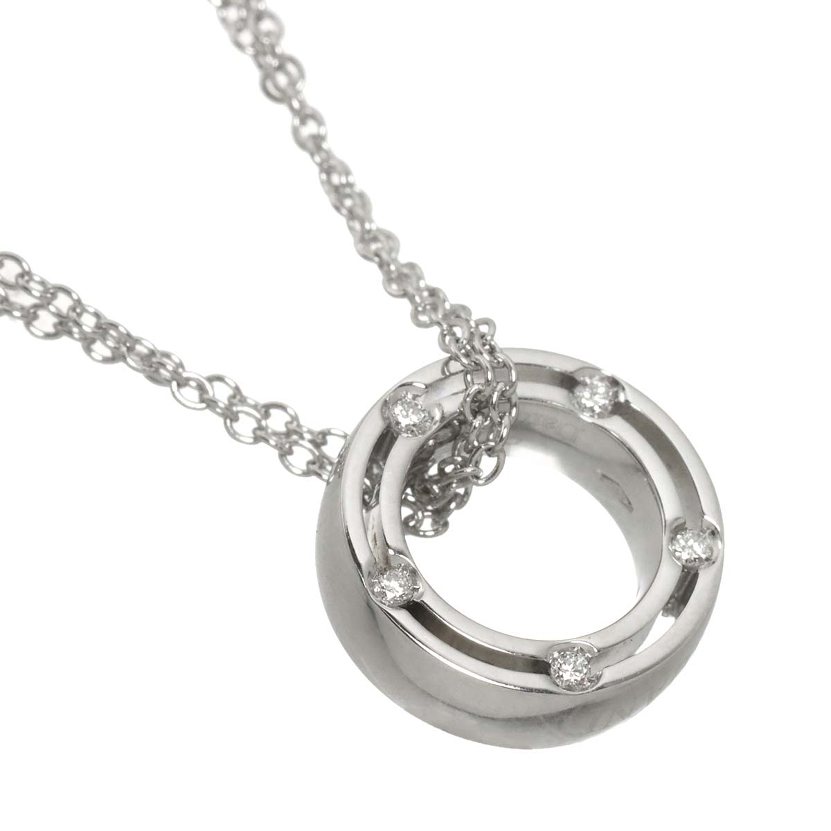 D-SIDE Diamond Necklace 18K White Gold 750