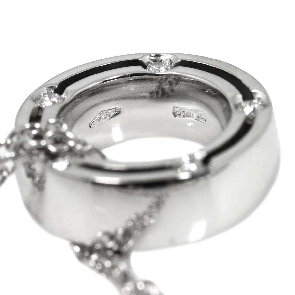 D-SIDE Diamond Necklace 18K White Gold 750