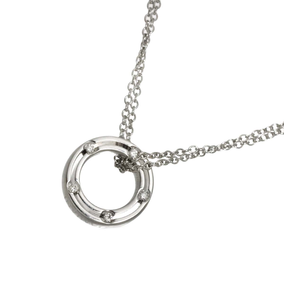 D-SIDE Diamond Necklace 18K White Gold 750