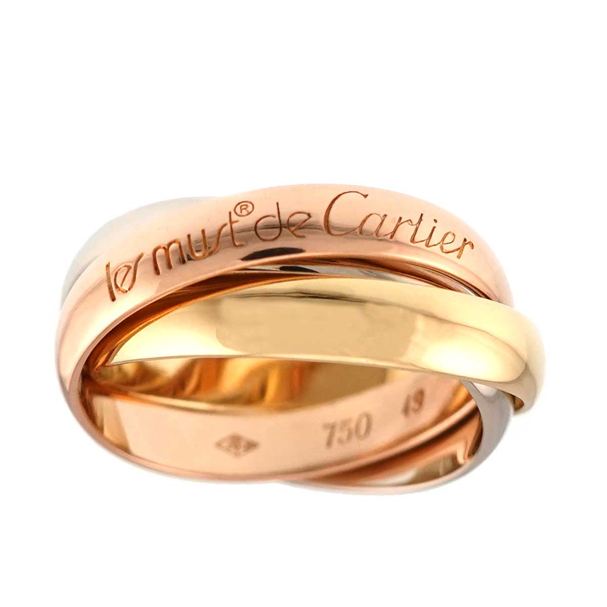 Trinity Ring 18K YG WG PG 750 Size49 4.75-5(US)