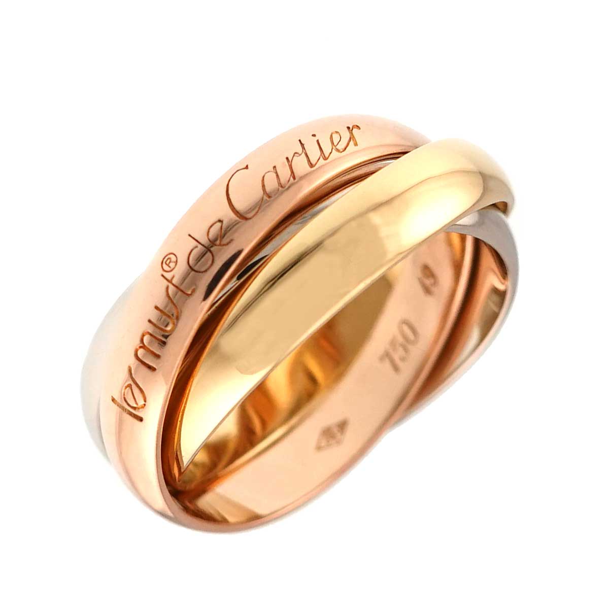 Trinity Ring 18K YG WG PG 750 Size49 4.75-5(US)