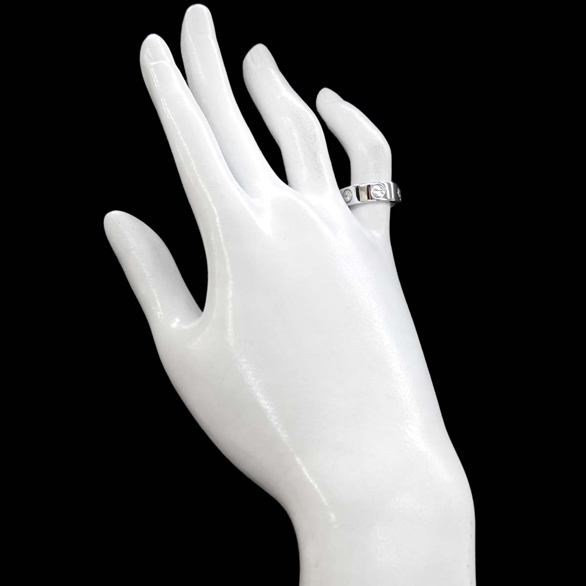 Love Ring Half Diamond 3P 18K White Gold 750 size48 4-4.5(US)