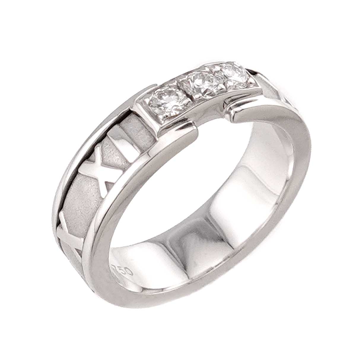 Atlas Diamond Ring 18K White Gold 750 size4.75-5(US)