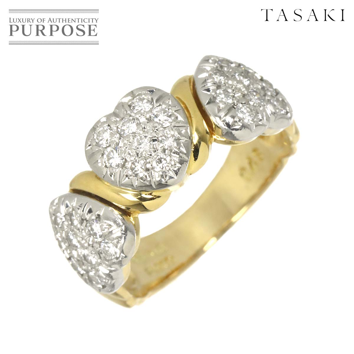 Diamond 0.43ct Ring 18K YG WG 750 Size5.25(US)