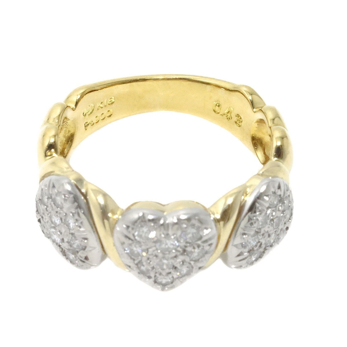 Diamond 0.43ct Ring 18K YG WG 750 Size5.25(US)