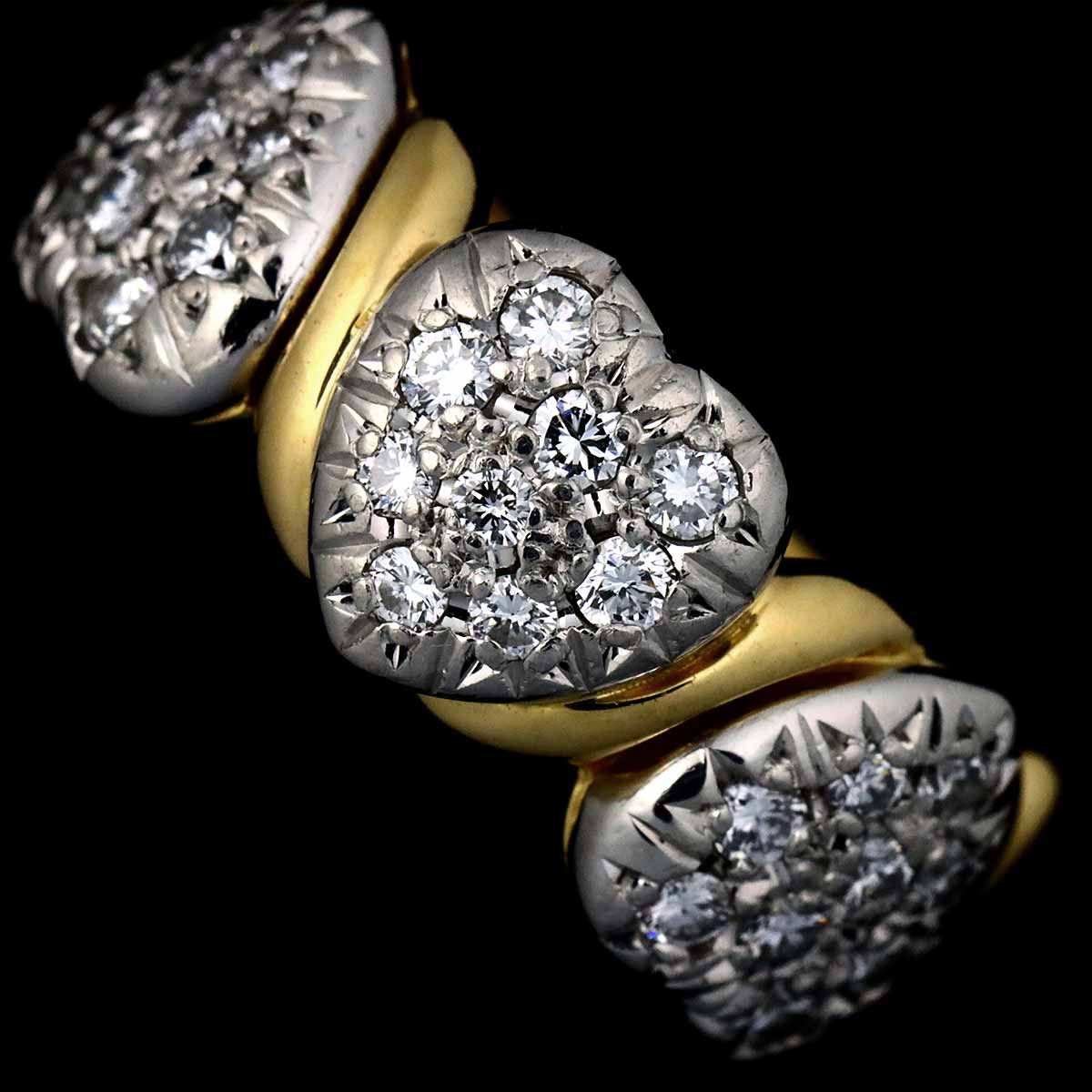Diamond 0.43ct Ring 18K YG WG 750 Size5.25(US)