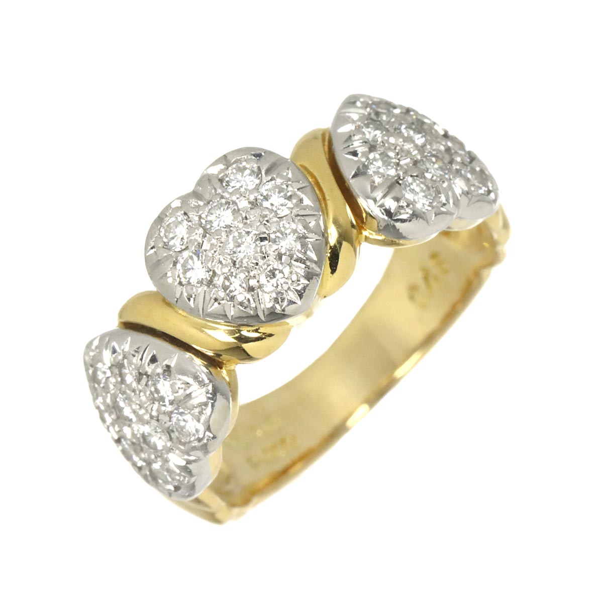 Diamond 0.43ct Ring 18K YG WG 750 Size5.25(US)