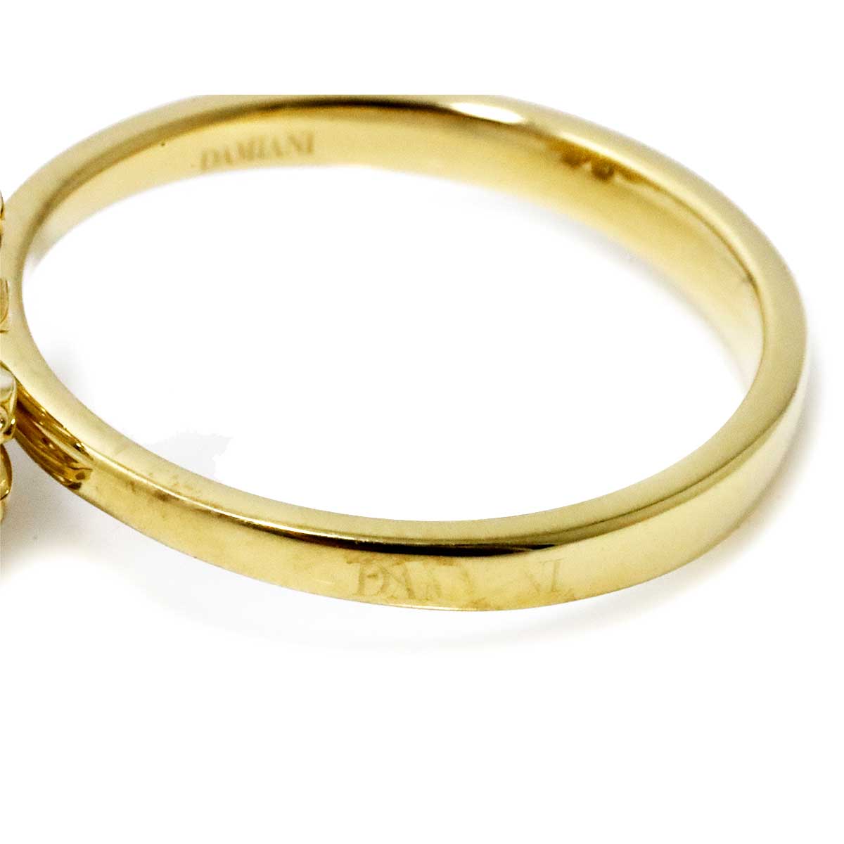 Citrine Diamond Ring 18K YG 750 size6.25-6.5(US)