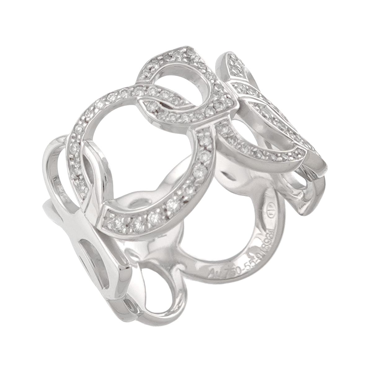 Success Mobile Diamond Ring 18K White Gold Size55 6.75(US)
