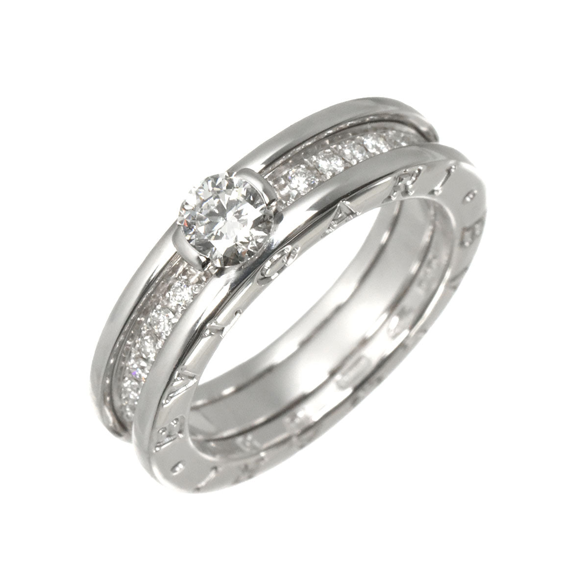 Diamond 0.37ct F/VS1/EX Ring 18K WG size51 5.25-5.5(US)