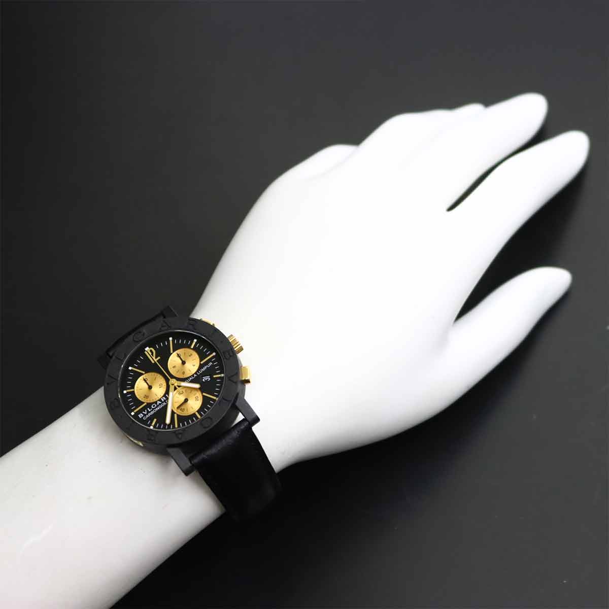 BVLGARIBVLGARI BB38CLCH Chronograph Quartz Black Dial Mens