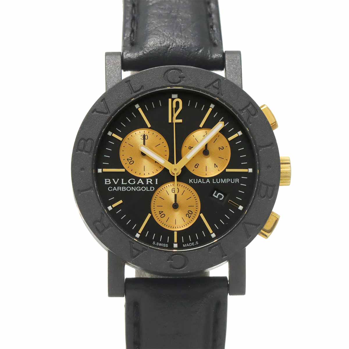 BVLGARIBVLGARI BB38CLCH Chronograph Quartz Black Dial Mens