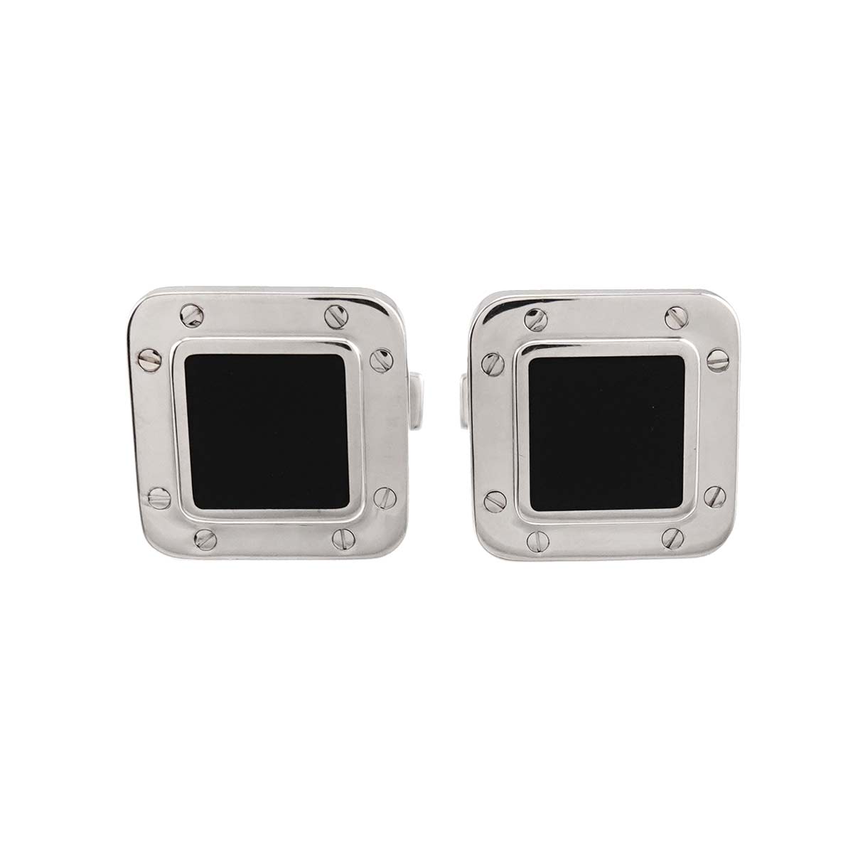 Santos Onyx Cufflinks SV Silver 925