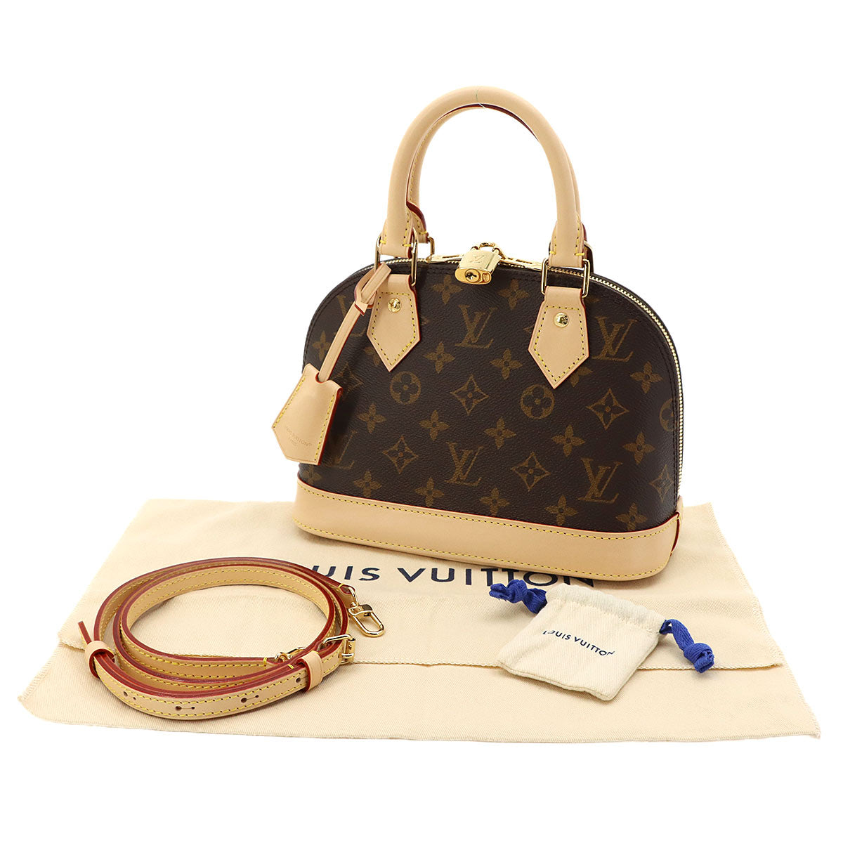 Monogram Alma BB Hand Shoulder Bag Leather Brown M46990