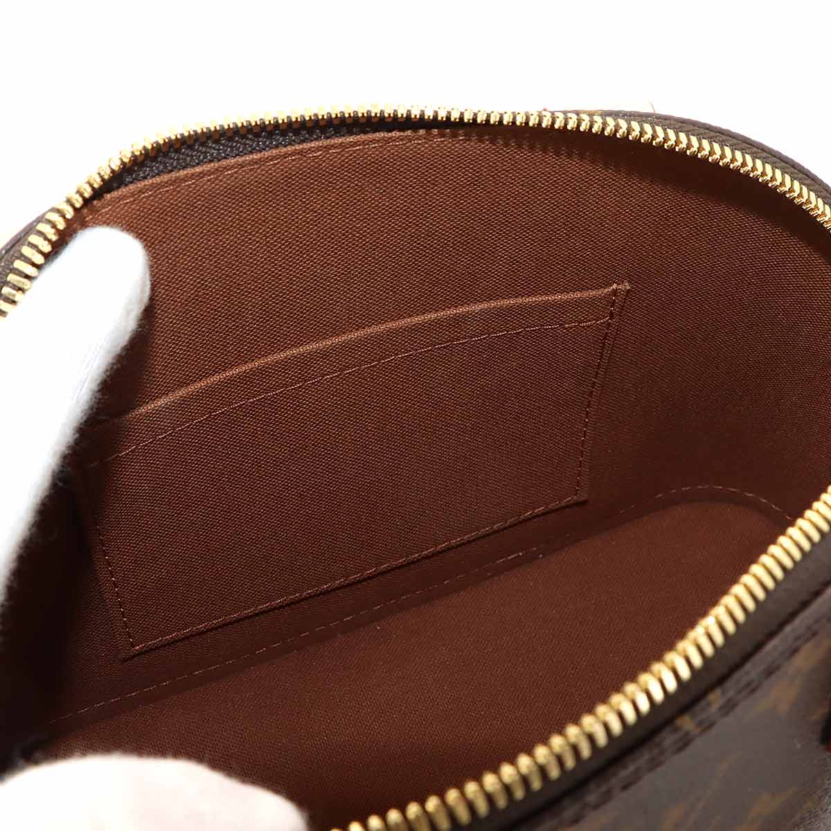 Monogram Alma BB Hand Shoulder Bag Leather Brown M46990