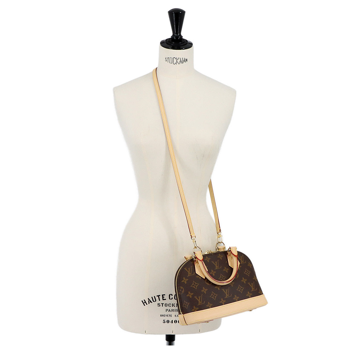 Monogram Alma BB Hand Shoulder Bag Leather Brown M46990