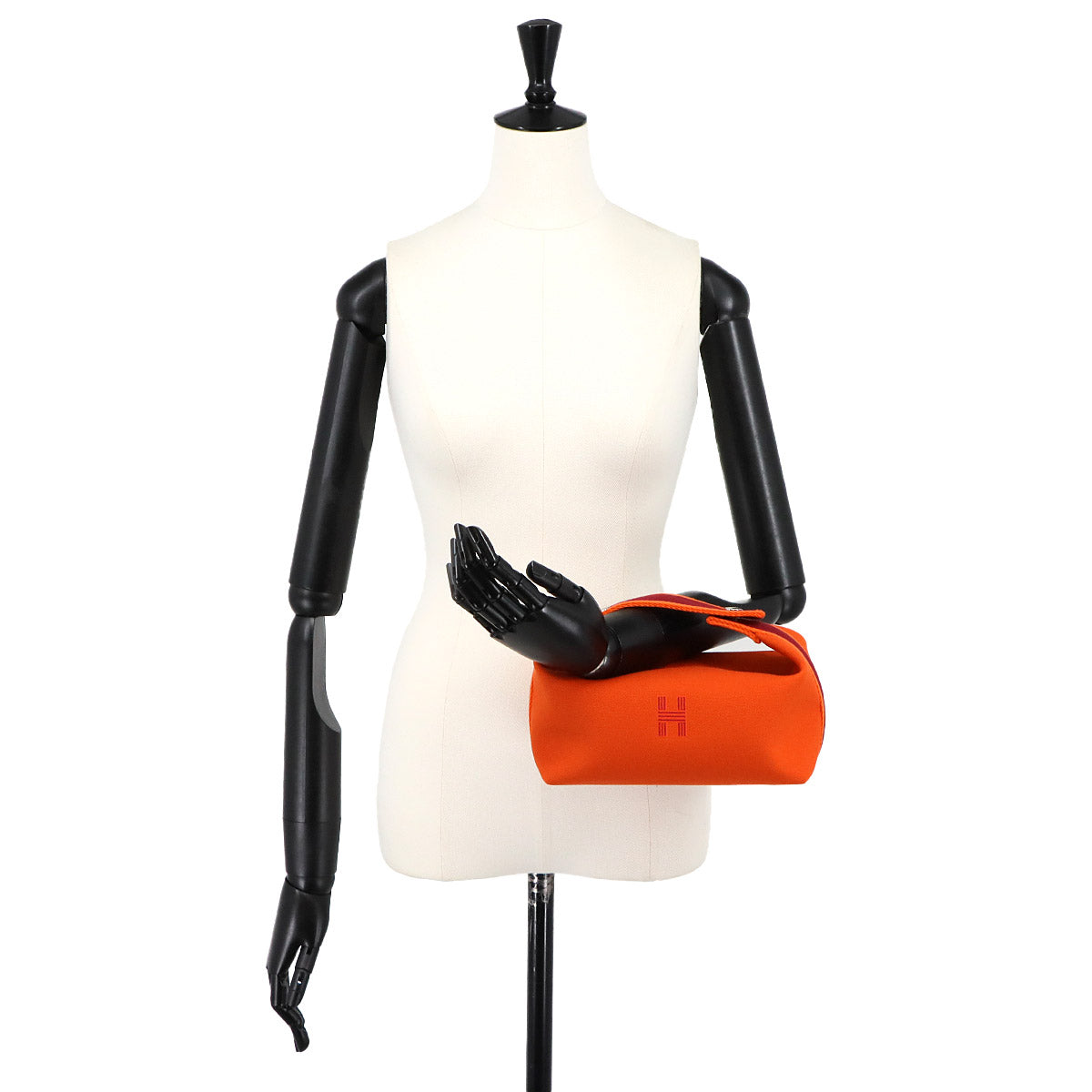 Bride a Brac PM Hand Bag Toile H Feu Orange Rouge H Pouch
