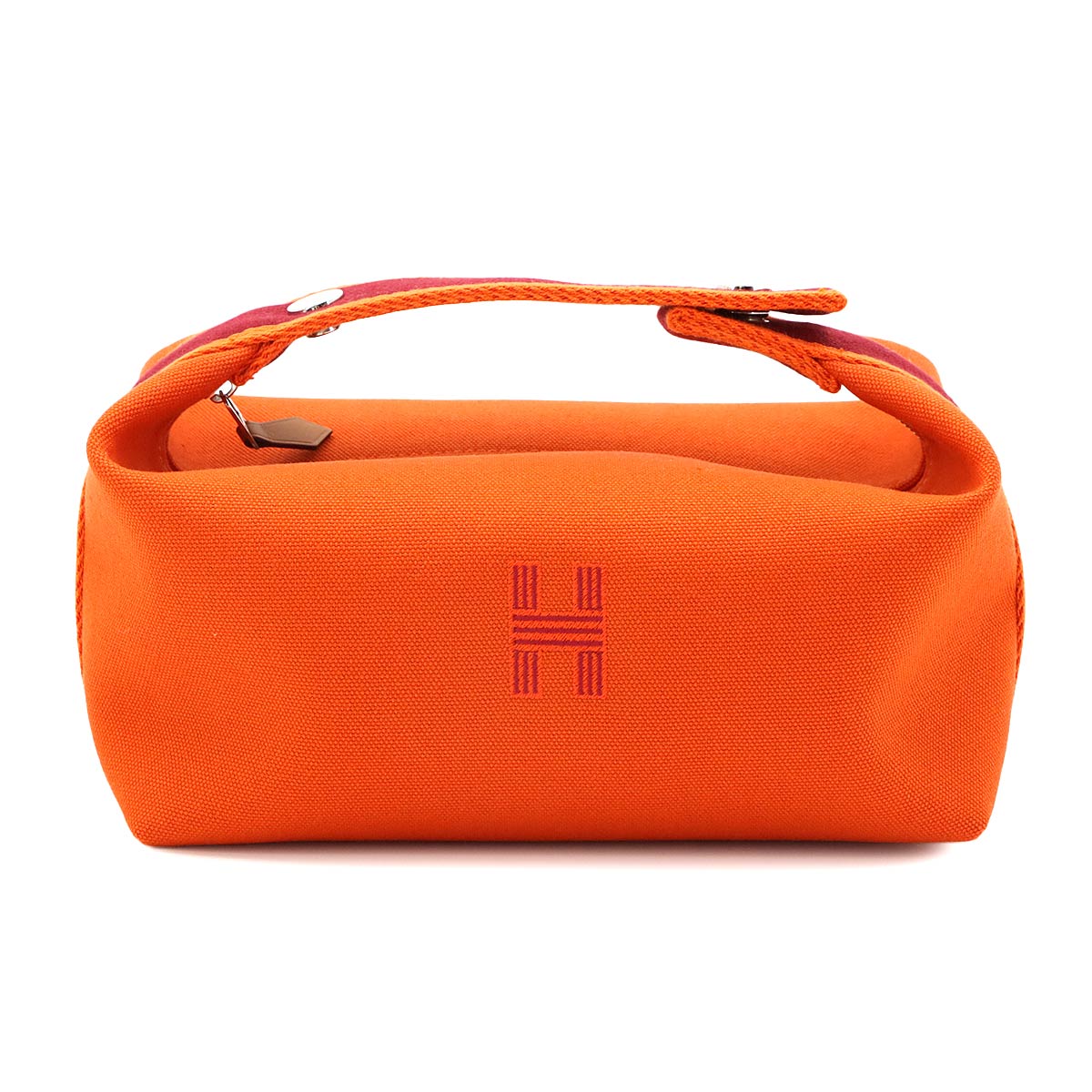 Bride a Brac PM Hand Bag Toile H Feu Orange Rouge H Pouch