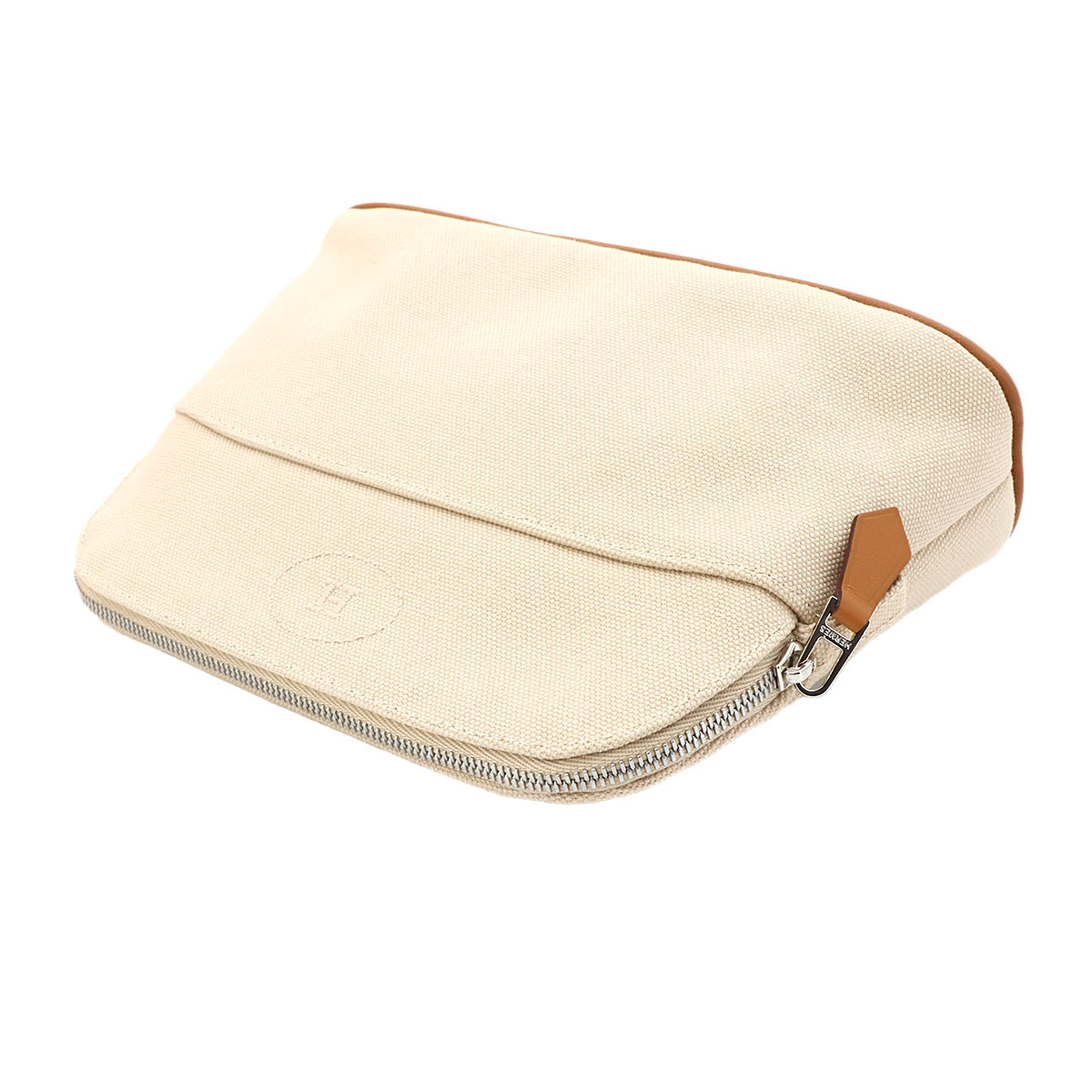 Bolide Pouch 20 Mini Cotton Canvas Leather Natural Beige Purse