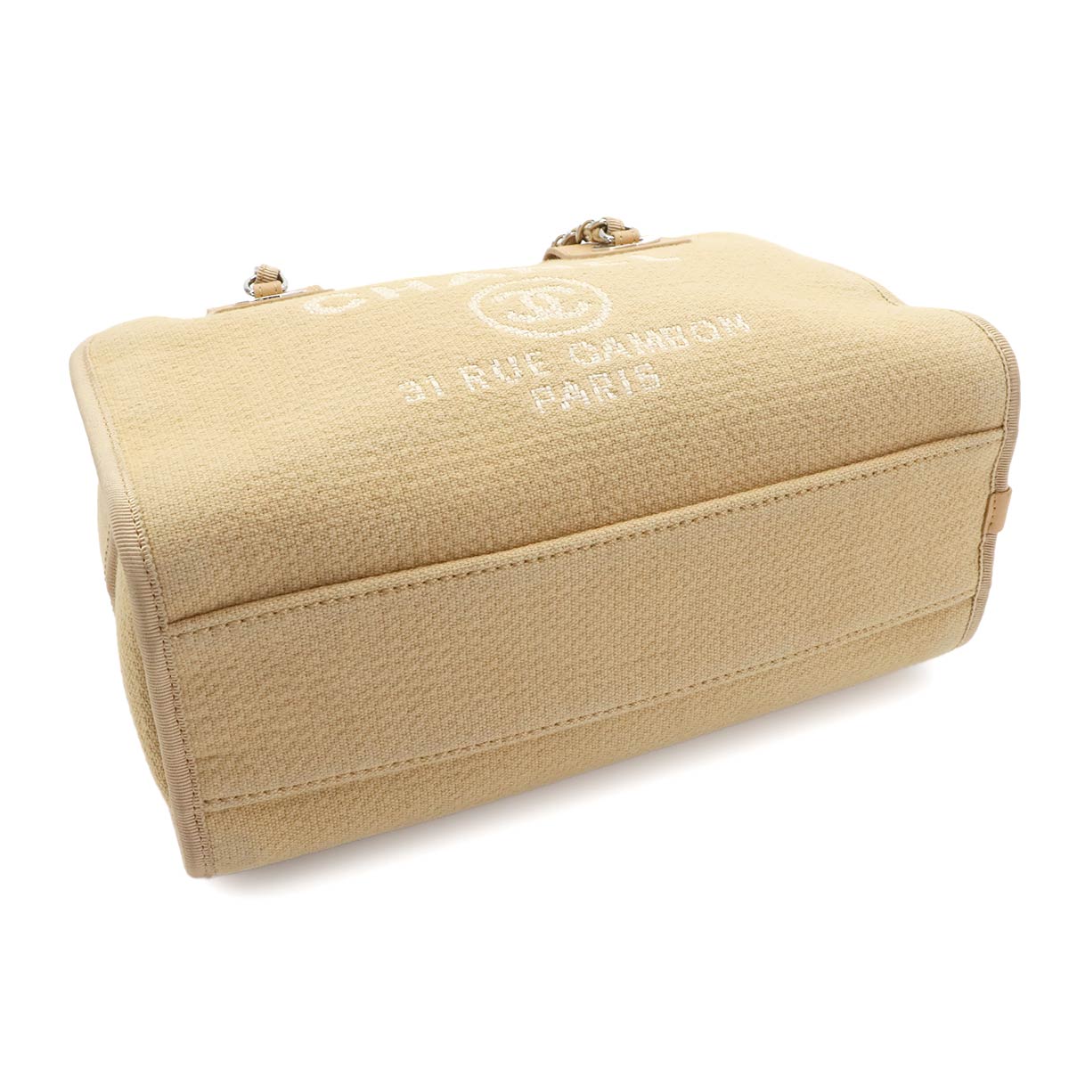 Deauville Bowling Bag 2way Hand Shouder Canvas Beige A92749