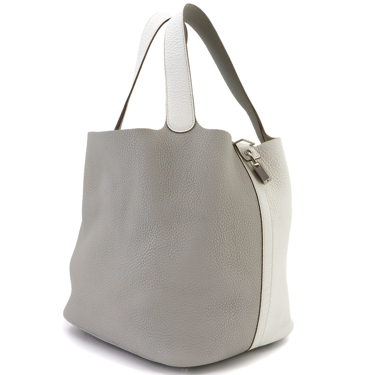 Picotin Lock Casaque GM Hand Bag Taurillon Clemence White
