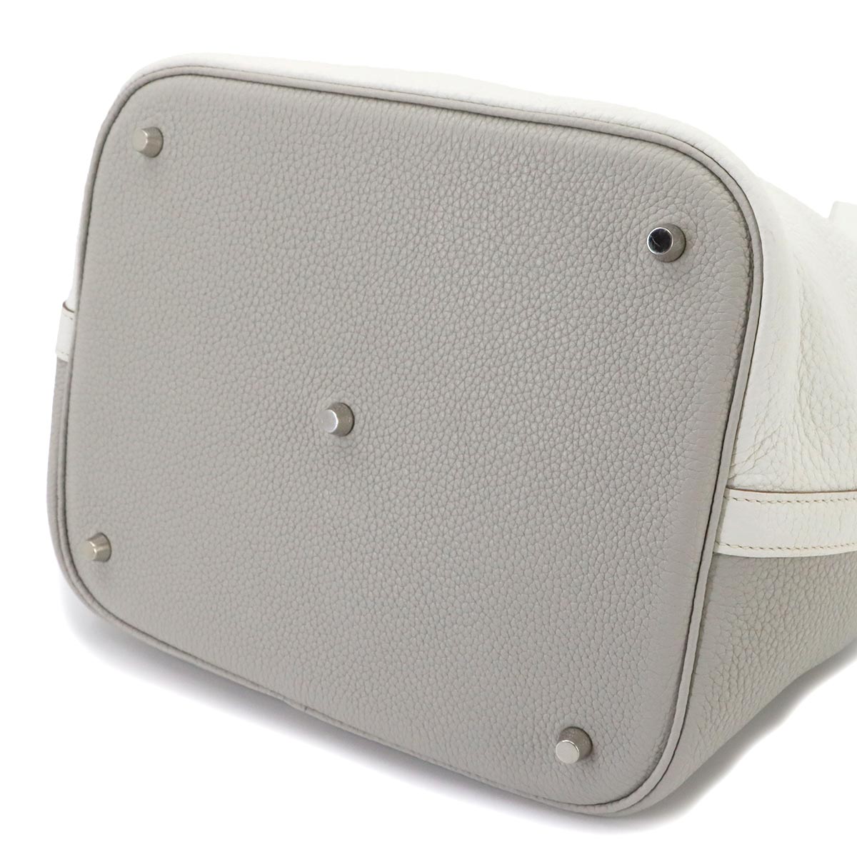 Picotin Lock Casaque GM Hand Bag Taurillon Clemence White