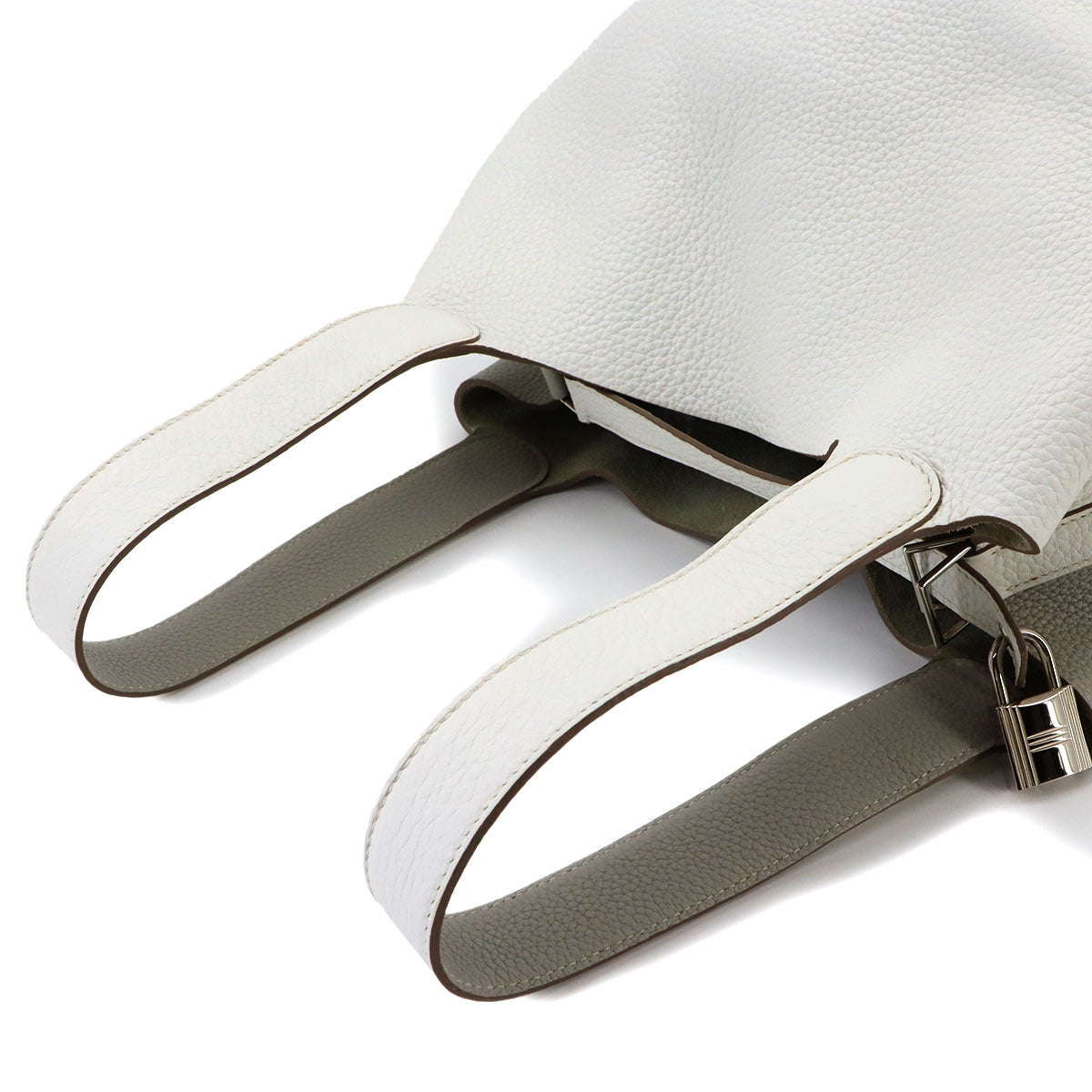 Picotin Lock Casaque GM Hand Bag Taurillon Clemence White