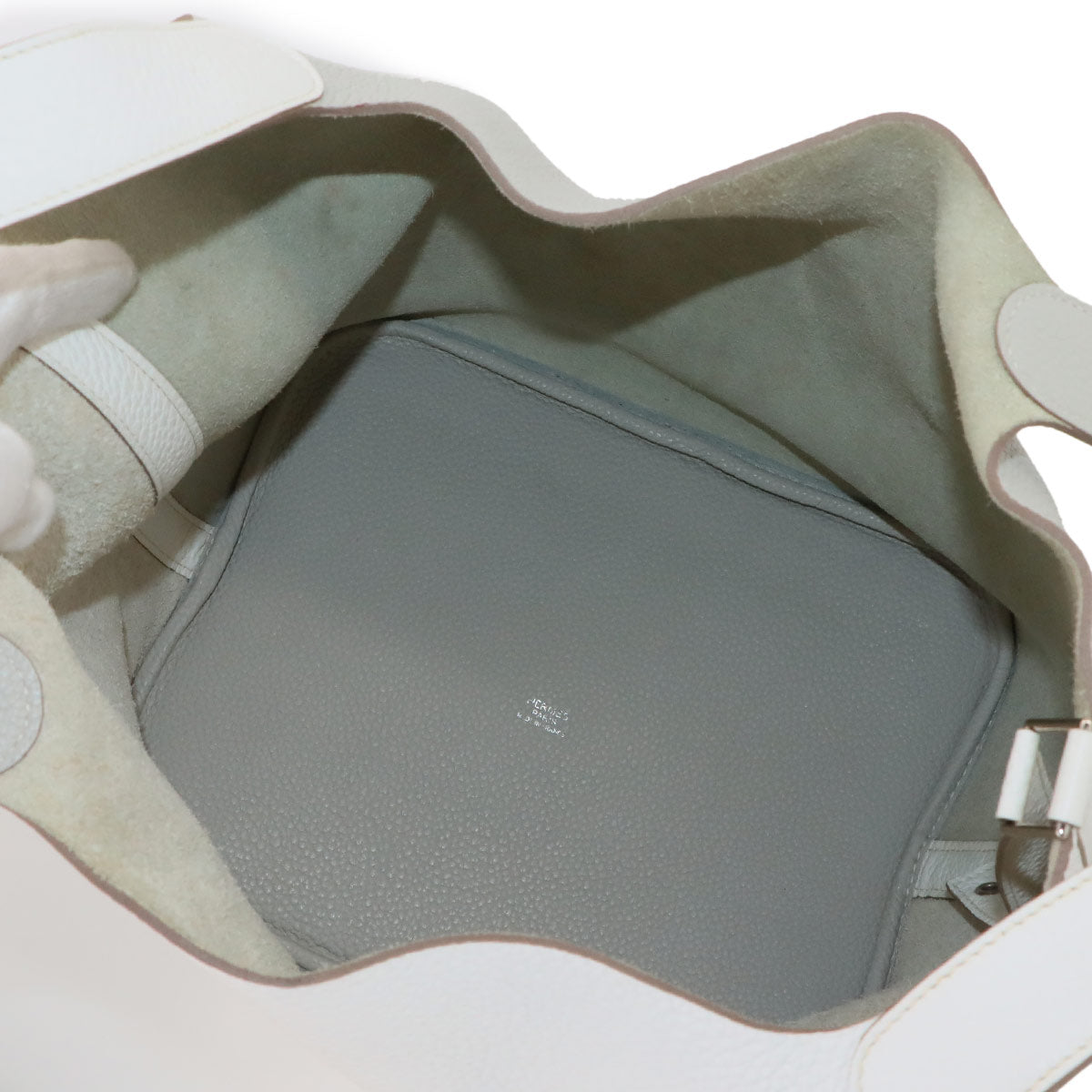 Picotin Lock Casaque GM Hand Bag Taurillon Clemence White