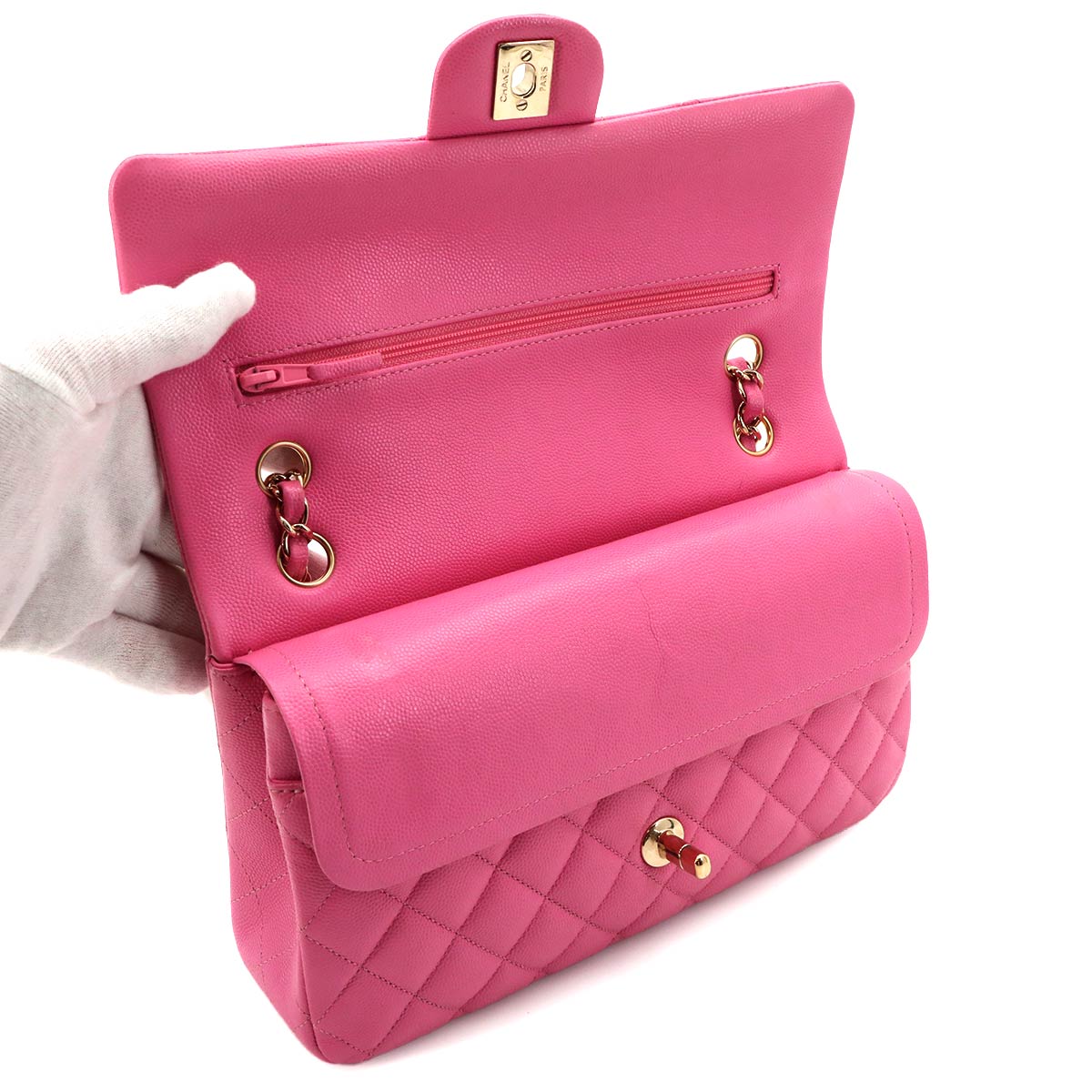 Matelasse 25 Chain Shoulder Bag Leather Pink A01112 Purse