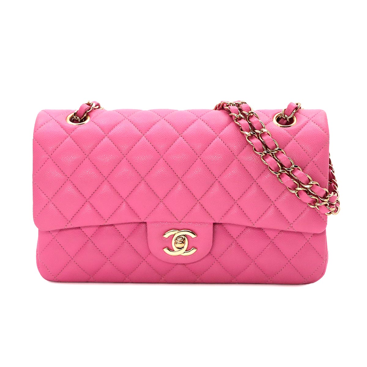 Matelasse 25 Chain Shoulder Bag Leather Pink A01112 Purse