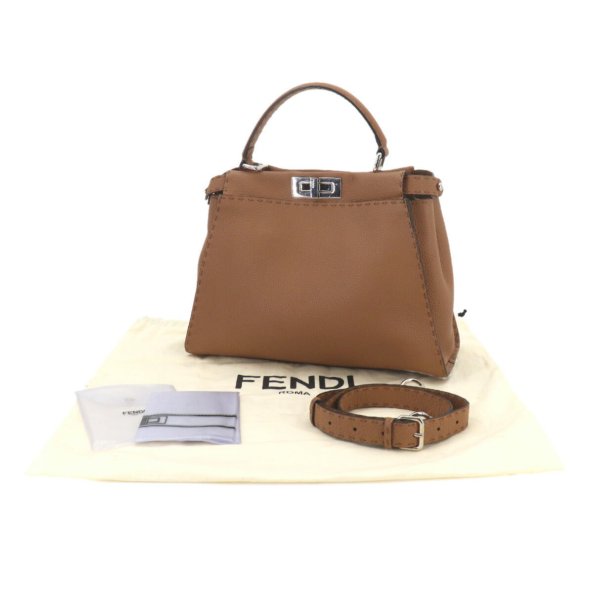 Selleria Peekaboo Regular Hand Bag Leather Brown 8BN290