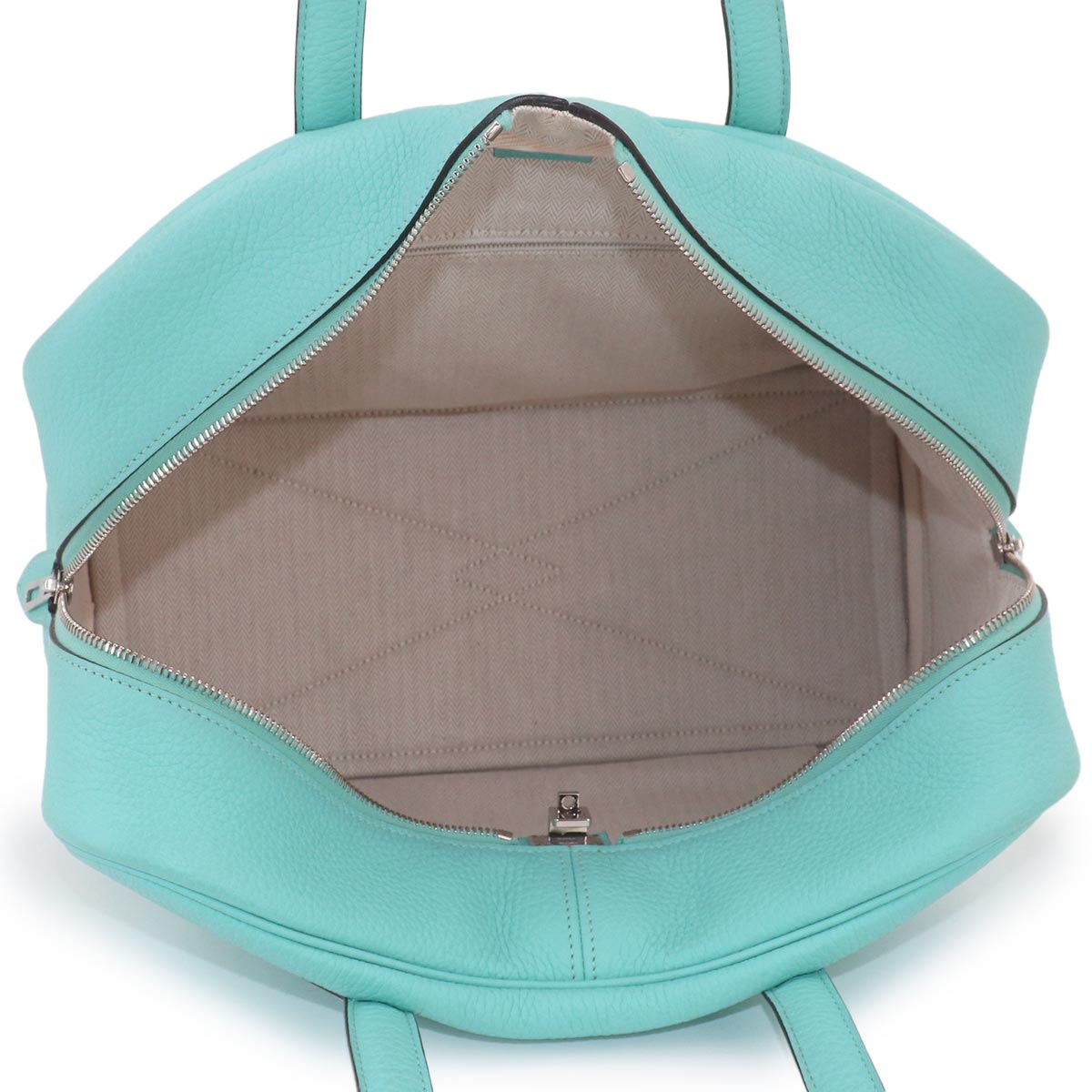 Victoria2 35 Hand Bag Taurillon Clemence Blue Saint Cyr