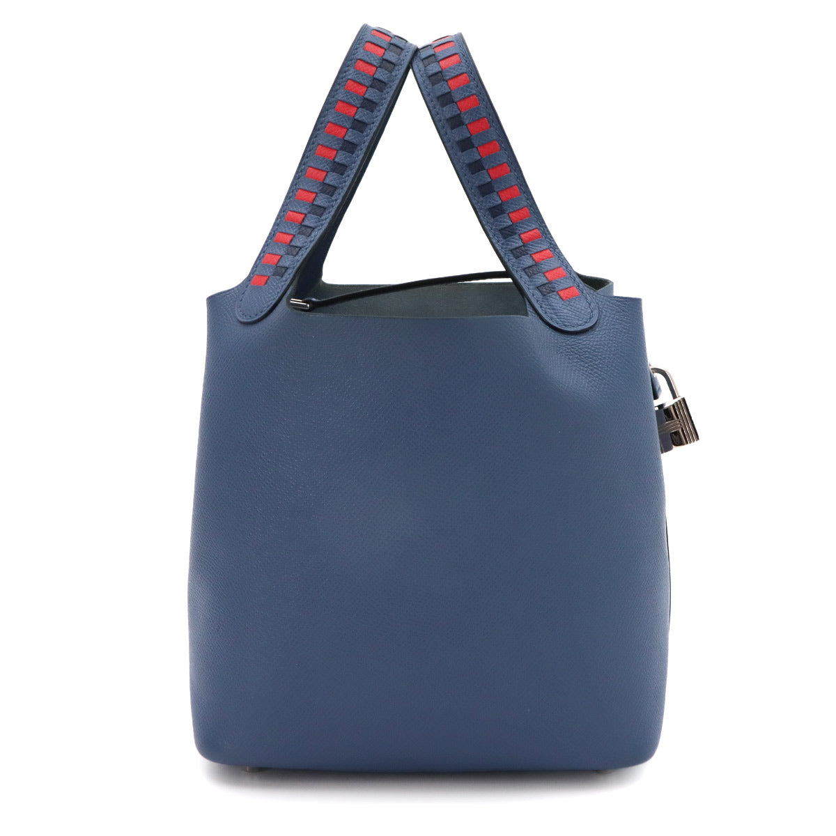 Picotin Lock PM Tressage Hand Bag Epsom Bleu Brighton Capucine