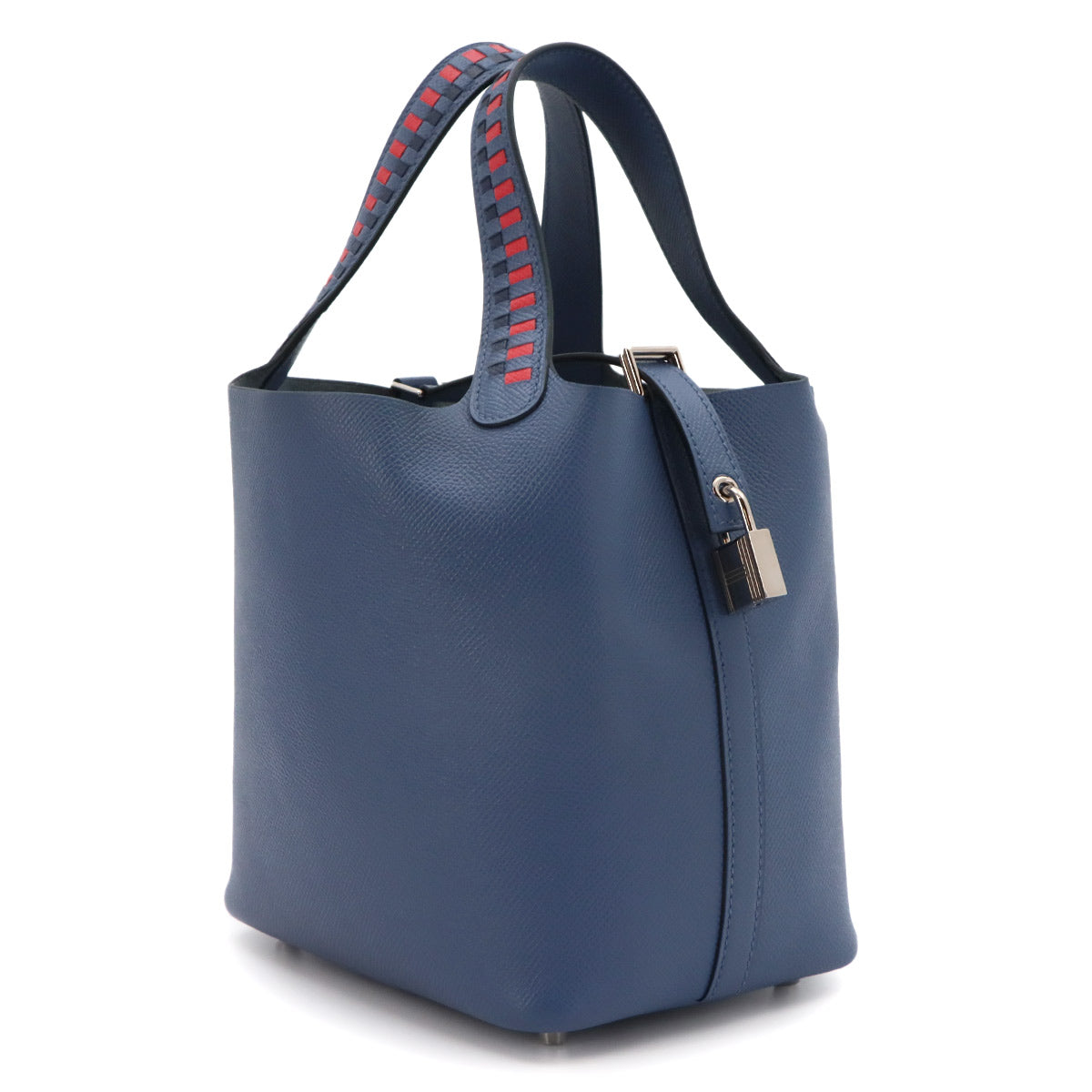 Picotin Lock PM Tressage Hand Bag Epsom Bleu Brighton Capucine