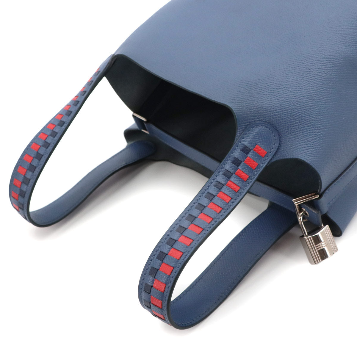Picotin Lock PM Tressage Hand Bag Epsom Bleu Brighton Capucine