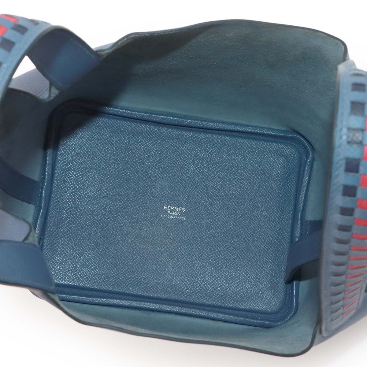 Picotin Lock PM Tressage Hand Bag Epsom Bleu Brighton Capucine